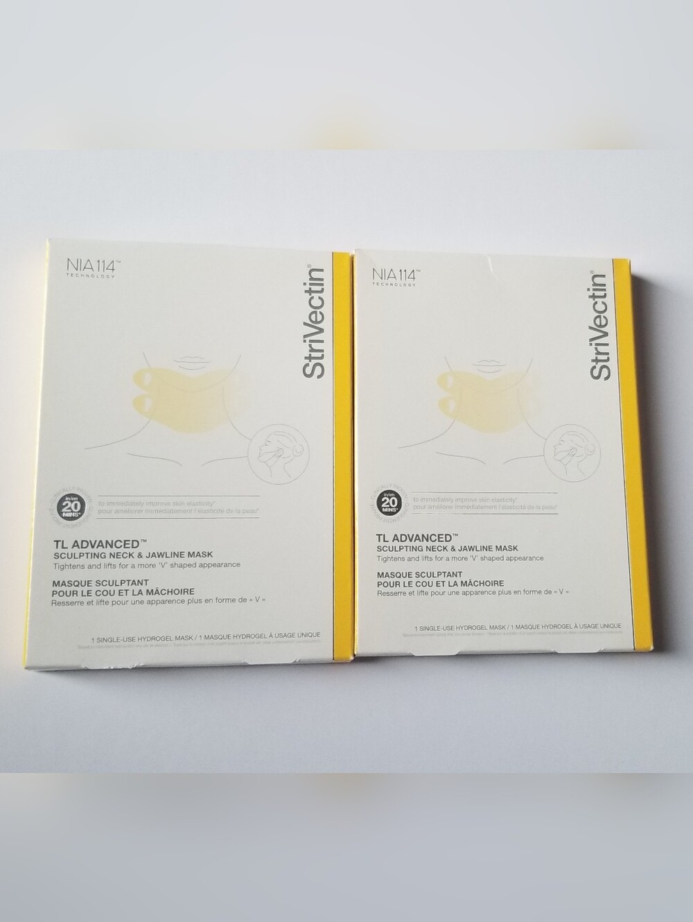 NEW StriVectin TL Advanced™ Sculpting Neck & Jawline Hydrogel Mask Lot of 2